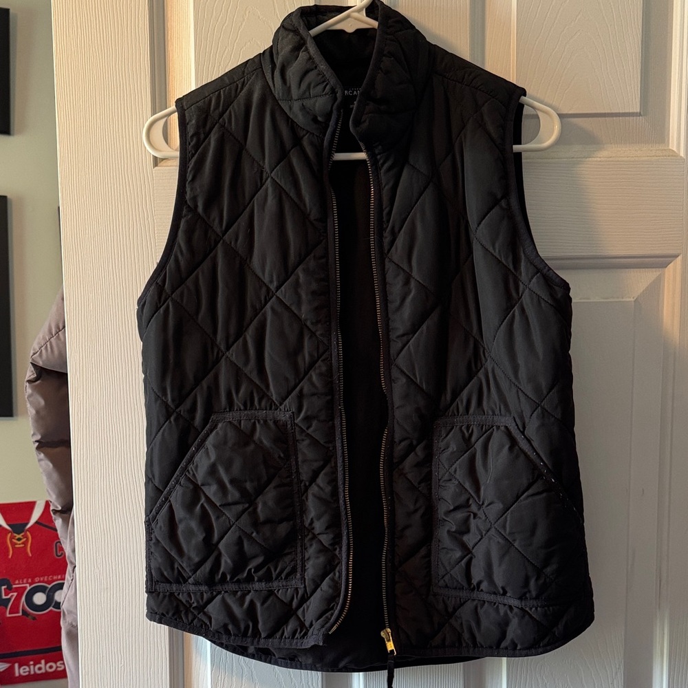J. Crew Black Quilted Vest